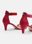 Mostata Women Middle Heel Sandal leopard Ankle Strap Shoes